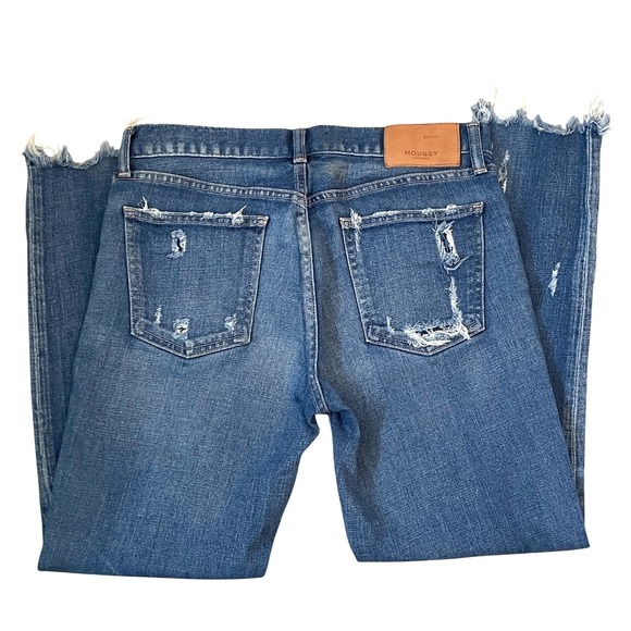 MOUSSY VINTAGE Women Blue Distressed Ripped Cropped Jeans Size 27 - Picture 6 of 15